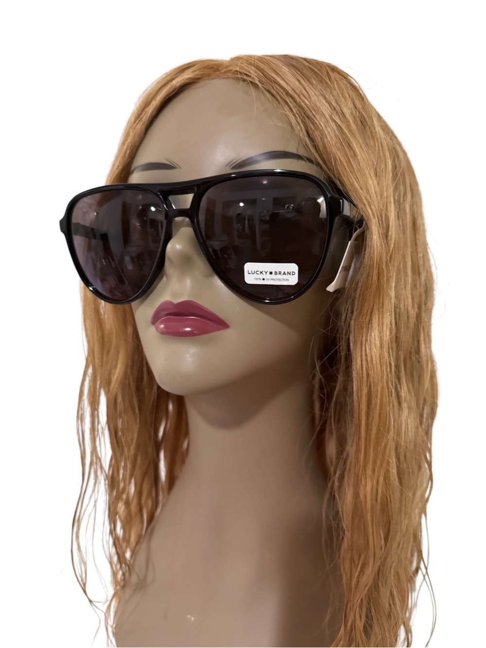 Lucky Brand Black Oversized Aviator Sunglasses